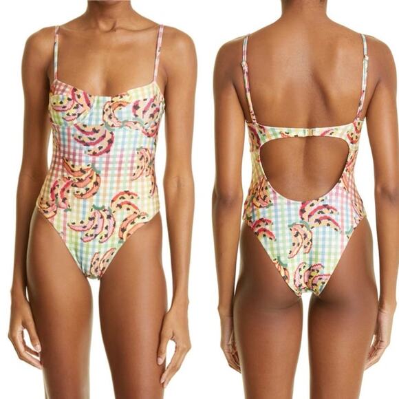 FARM RIO Banana Vichy Underwire One Piece Swimsuit - Picture 4 of 8